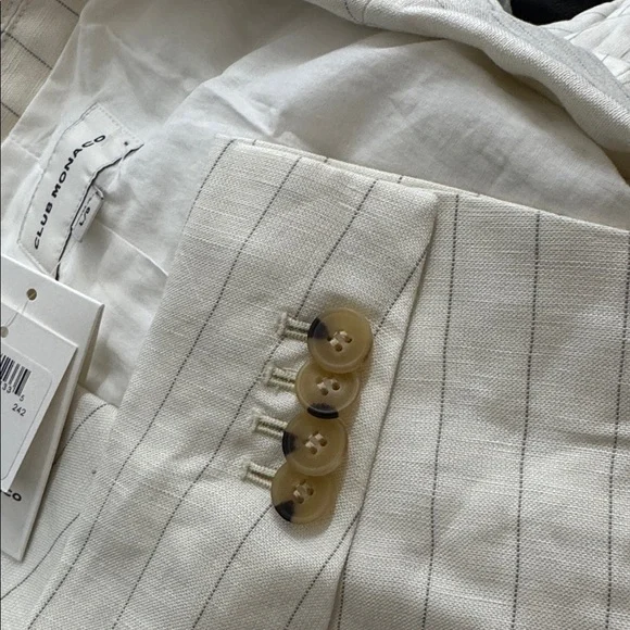 NWT • Club Monaco • Relaxed Single Breasted Blazer • Size L • Ivory Mix/Ivoire • - Picture 8 of 8